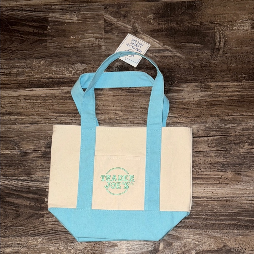 Trader Joe’s Blue and Cream Canvas Tote with